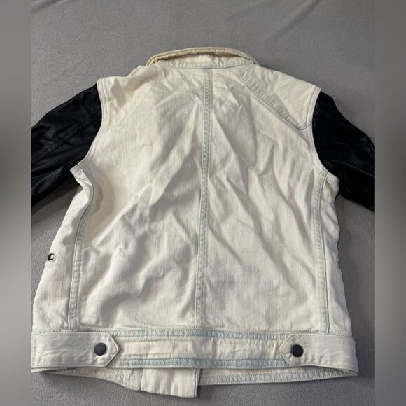 Rag & Bone denim and Leather Moto Jacket Natural Size S Women’s - Picture 12 of 16